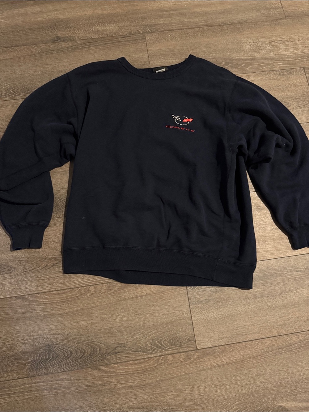 Embroidered Logo Men's Corvette Vintage Crewneck Sweater Made in Canada